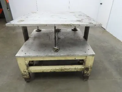 1" Aluminum Top  Steel Base Work Bench Table 40"x40" x 25-36"Adjustable Height