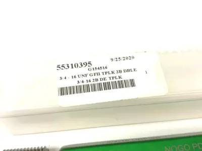 USED GF GAGE PLUG THREAD GAGE: 3/4-16 THREAD, 2B CLASS, DOUBLE END