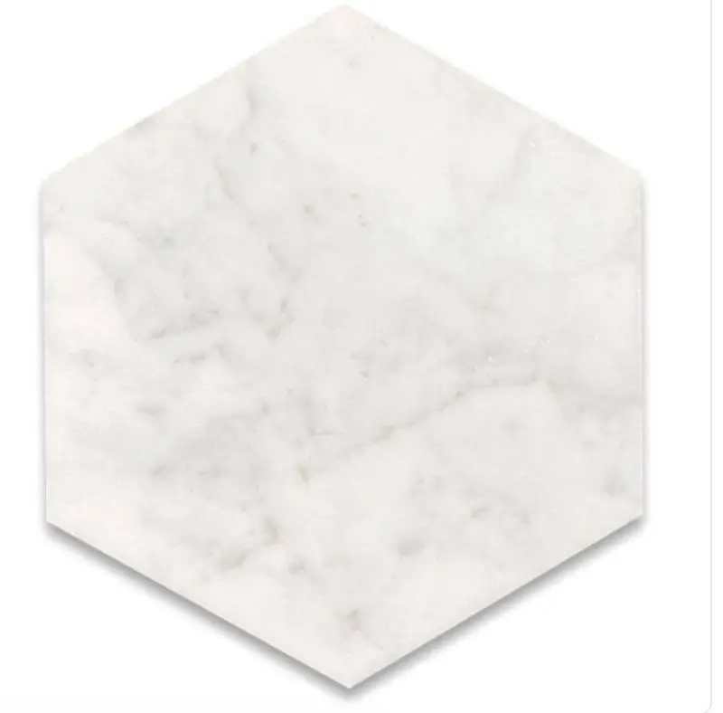 Daltile LM70 Hex 8mm Lamora Marble Hex Tile - Gilded White, 20 cm x 8 cm, 25 pcs/box 8 Boxes