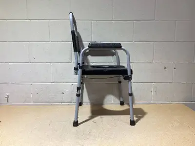 HOMCOM Bedside Commode Chair for Seniors, Adults, Handicap, Raised Toilet Seat with Arm, Adjustable Height, 331 lbs, Black (Missing Bucket)