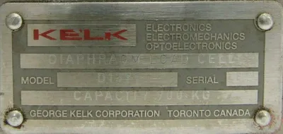REFURBISHED GEORGE KELK D1391 LOAD CELL 900KG
