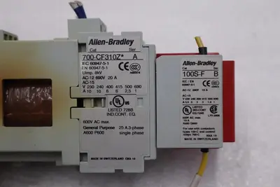 ALLEN BRADLEY 700-CF310Z* SER. A RELAY COIL WITH AB 100S-F SER. B STOCK L-481-C