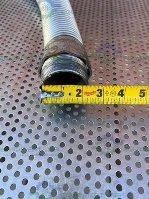 Stainless Steel   Flexible Vacuum 30" Hose w/ 3" Vacuum Fitting to 2" Threaded