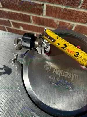 USED AQUASYN HASTELLOY C 22 SINGLE WALL  14 LITER TANK W/ AQUASYN VALVE