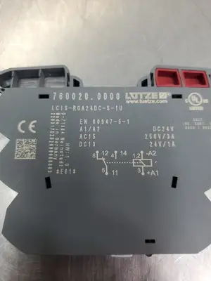 USED Lutze 760020.0000 RELAY, LCIS-RGA24DC-S-1U, 24VDC
