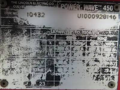Lincoln 10432 Powerwave 450 Robot Welder Power Source 450A 3Ph 480V Ver Z970421R