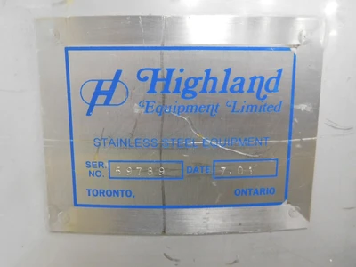Used HIGHLAND EQUIPMENT LIMITED Does Not Apply Agitated Holding Unit Ohio US | Equipment Recovery Corp. #1331454