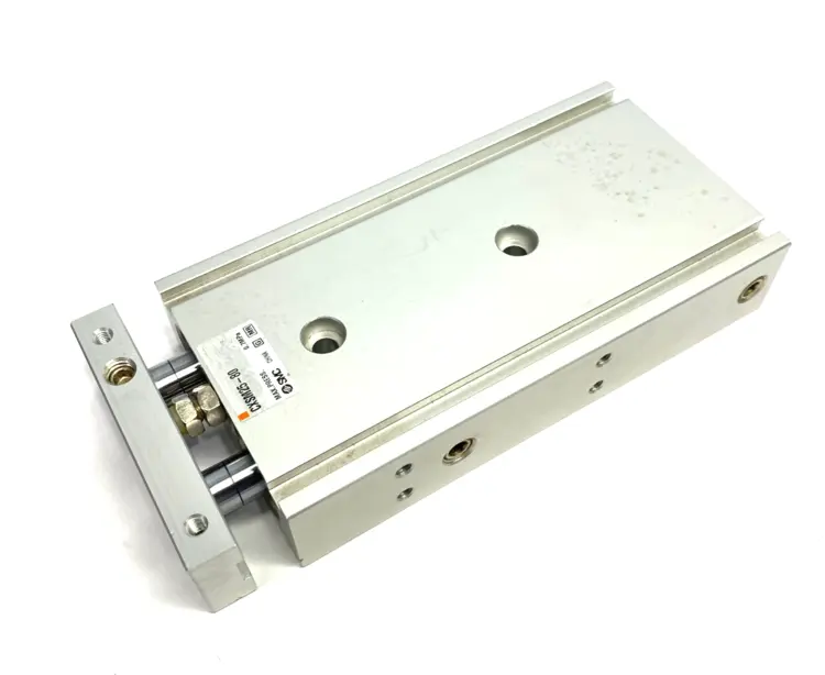 Used SMC DUAL-ROD GUIDED SLIDE CYLINDER 25MM BORE, 80MM STROKE Linear Actuators | Maverick Industrial Sales #1109935