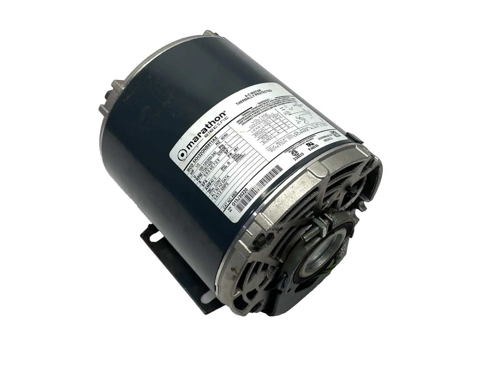 USED MARATHON AC MOTOR 1-PHASE 1/3HP 1725/1425RPM
