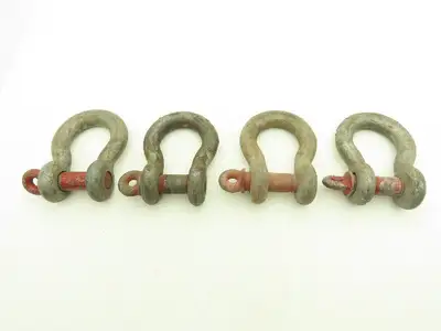 Crosby G-209 1-1/4" Galvanized Carbon Anchor Shackle w/1.38" Screw Pin Lot of 4