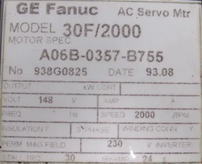 REFURBISHED FANUC A06B-0357-B755 SERVO MOTOR 30F/2000 A06B0357B755