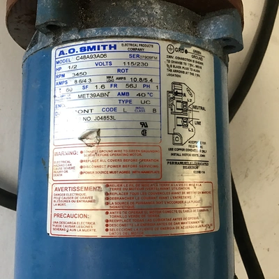 Goulds Pump with A.O Smith C48A93A06 Electric Motor 1/2HP 115/230V 3450RPM