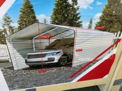 New SDLANCH 12’x20’ Carport with Enclosed Sidewalls, Cream Color, 141.7” wide x 236.2” deep x 100.8”...