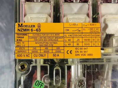 NEW MOELLER NZMH 6-63/ ZM6A-15-NA