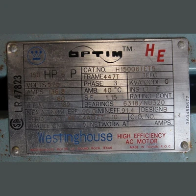 Westinghouse 150 hp Electric Motor