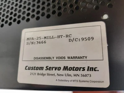 USED CUSTOM SERVO MOTORS MPA-25-SIN