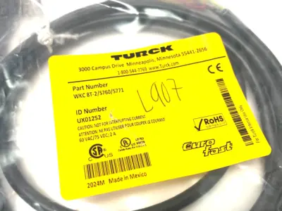 NEW TURCK EUROFAST SINGLE ENDED CORDSET ANGLE M12 8-PIN