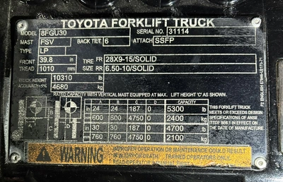 USED 2011 TOYOTA 8FGU30