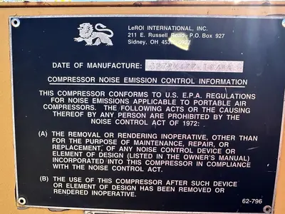 Used 1995 LEROI Q185JD-E Air Compressors, Portable Louisiana US | Proxy Equipment #1385256
