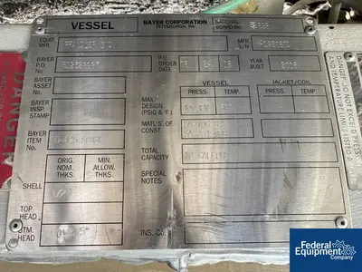 USED Pfaudler 20" x 267" Pfaudler Glass Lined Column, 100#