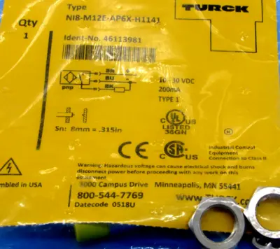 NEW TURCK NI8-M12E-AP6X-H1141 SENSOR 46113981 NI8M12EAP6XH1141