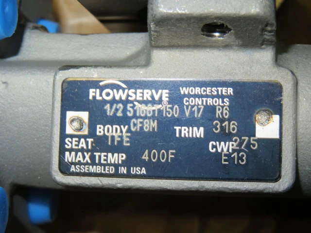Flowserve 1/2"-150 Ball Valve with Pneumatic Actuator, Unused Condition