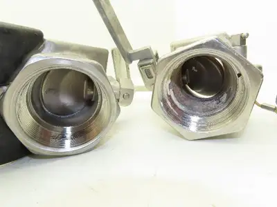 Dry Link 2" Stainless Sanitary Disconnect Threaded Coupling & Adapter *Bad Seals