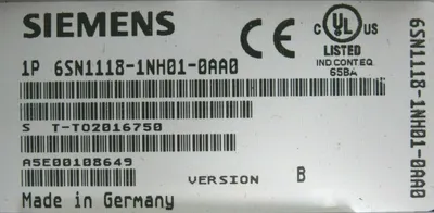 USED SIEMENS 6SN1123-1AB00-0HA1 SIMODRIVE LT-MODULE VER.A 6SN1118-1NH01-0AA0