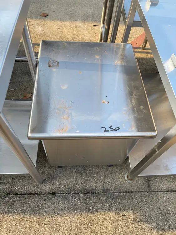 Used Falcon Restaurant Supply Used 20" Stainless Steel Equipment Stand with Storage - SS220 Restaurant Equipment (Miscellaneous) Illinois US | Falcon Restaurant Supply #1375971