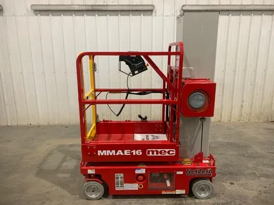 New | in-Stock 2026 MEC MMAE16 "ALL-ELECTRIC" VERTICAL MAST LIFT Scissor Lifters Alberta CA | Adcock Equipment #1417612