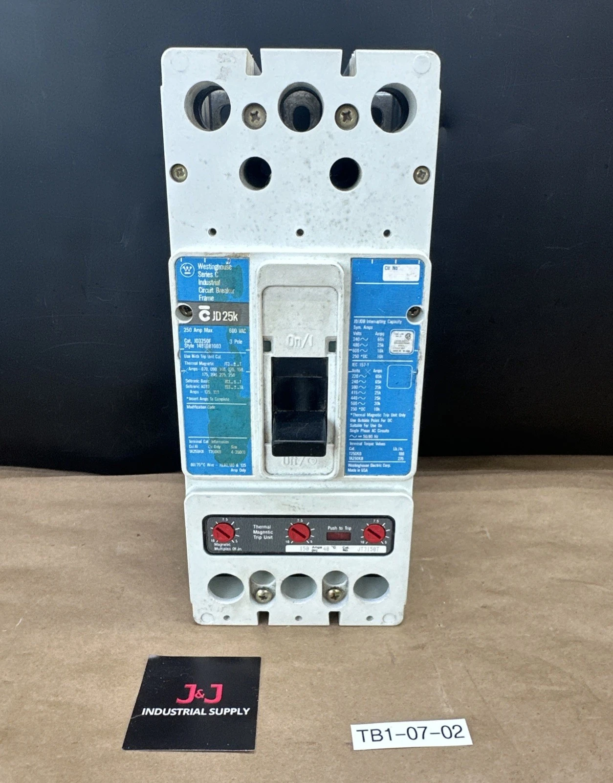 Used Westinghouse ["JD3250F", "JT3125T"] Circuit Breakers Indiana US | J&J Industrial Supply #1328181