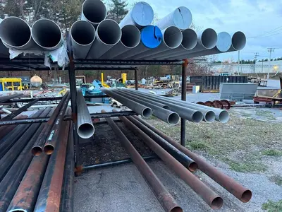 LARGE AMOUNT OF CAST, STAINLESS STEEL, ALUMINUM, GALVINIZED AND PVC PIPES