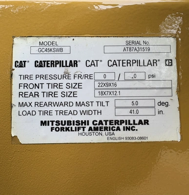USED 2016 CAT GC45KSWB