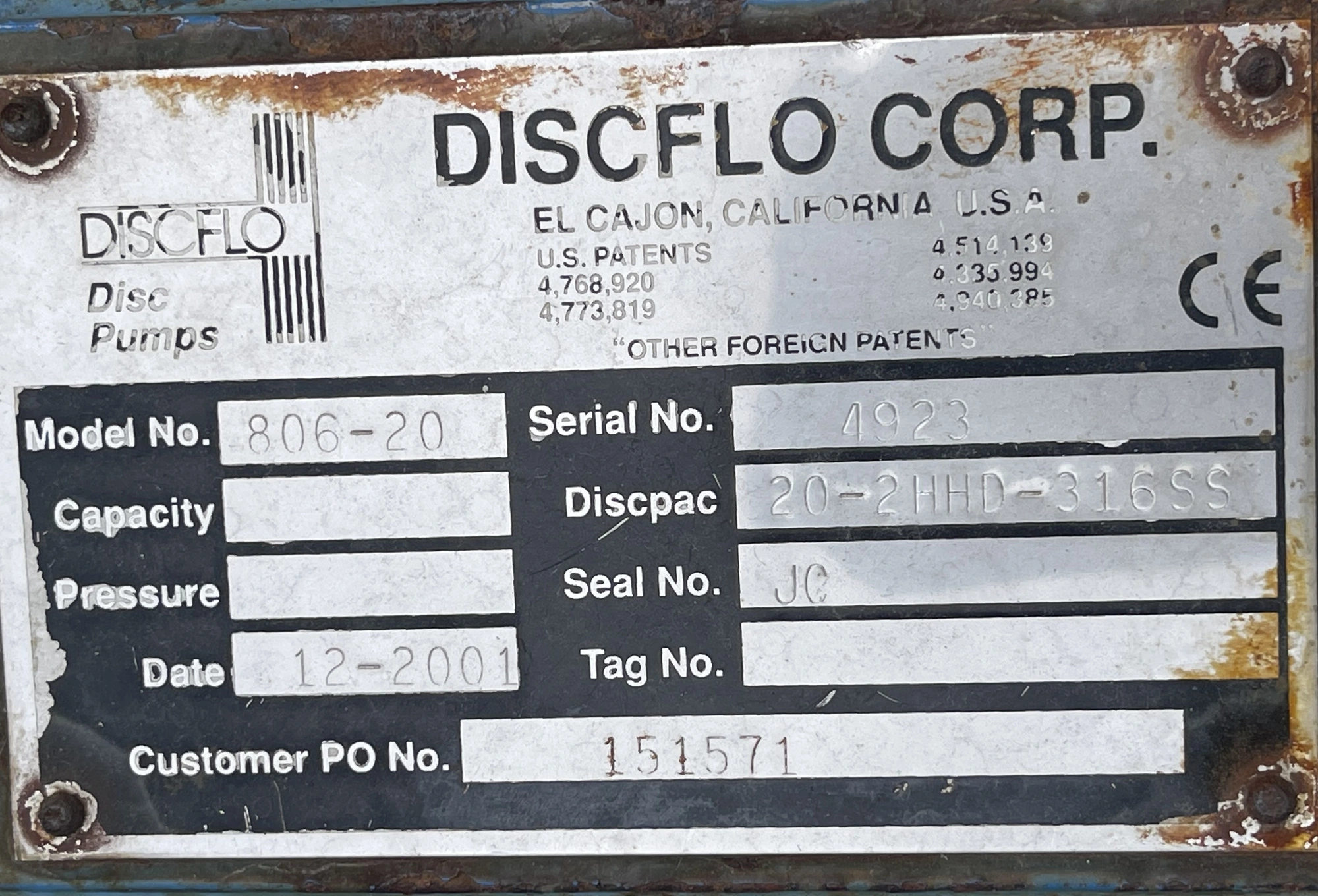 USED Discflo 806-20
