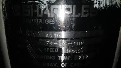 (2) Sharples AS-16 sanitary Super centrifuges, 316SS.