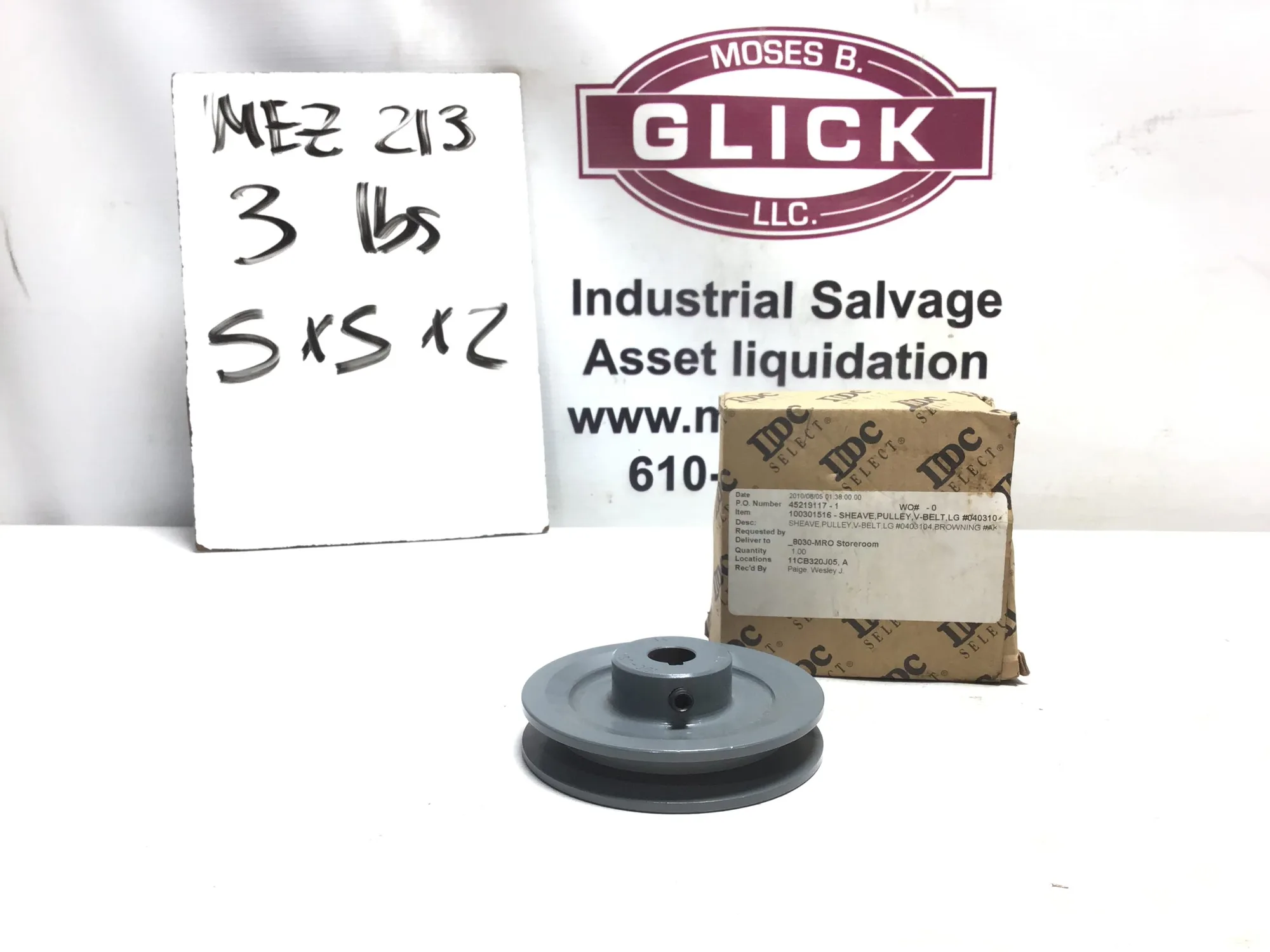 IDC Select AK41 4″ Belt Pulley Sheave Single Cast Iron 5/8″ Bore Shaft