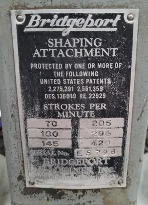 Used BRIDGEPORT E SHAPING HEAD Milling Attachments & Heads Kentucky US | Aucto #1315812