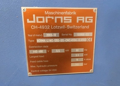 2003 JORNS AG NORMA-LINE-125-S0-CNC400A-6.4 CNC Metal Folder | Norcal Machinery (9)
