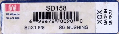 NEW TB WOODS SD158 SQ BUSHING SDX 1 5/8