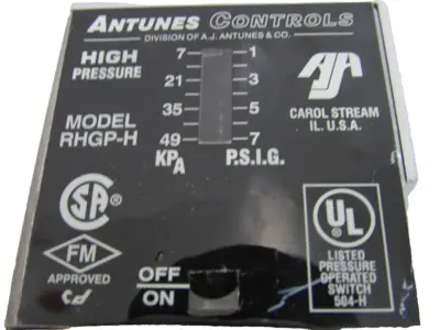 NEW ANTUNES CONTROLS RHGP-H PRESSURE SWITCH RHGPH