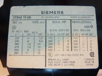 USED SIEMENS 3TB4217-0B