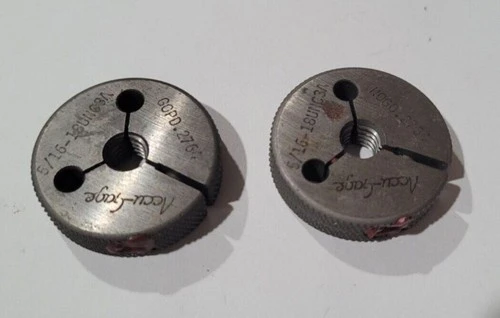 Set of 5/16-18 UNC-3A GO & NO GO Set Thread Ring Gage P.D. .2764 & .2734 Gages