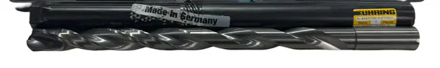 Guhring 3/4" Solid Carbide Drill 12xD Coolant Thru, 140 Deg, 2 Flute, nano-FIREX