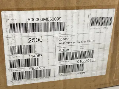 305683 | M5x15-8.8 Torx Head Assembly Screw LOT OF 10 - New Other