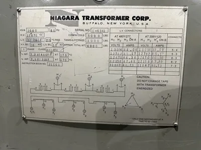 NIAGARA TRANSFORMER CORP 1000 KVA TRANSFORMER