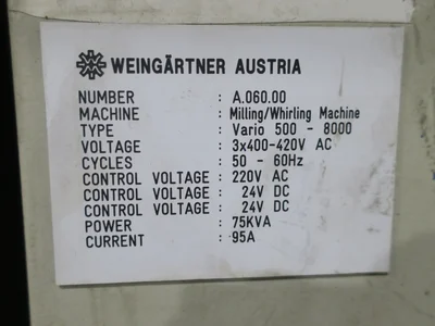 USED 2003 WEINGARTNER VARIO 500/8000
