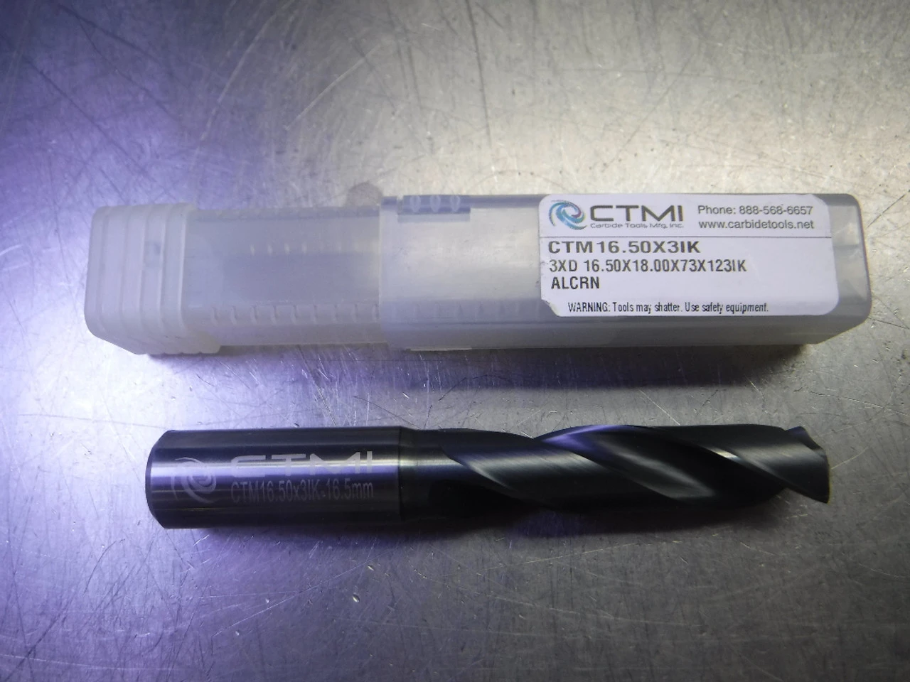 CTMI 16.50mm Coolant Thru Carbide Drill 3xd 16.50x18.00x73x123IK ALCRN(LOC1447)