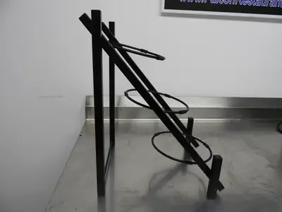 Used Falcon Restaurant Supply Used Black Three Bowl Countertop Square Tube Tier Display Riser Food Displays Illinois US | Falcon Restaurant Supply #1376516
