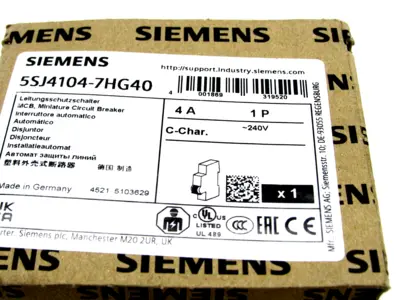 NEW LOT OF 2 5SJ4104-7HG40 CIRCUIT BREAKER 5SJ41047HG40