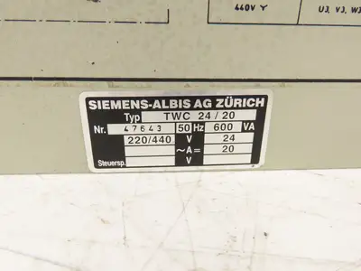 Siemens-Albis TWC 24/20 Power Supply 220-440 Input 24VDC 20Amp 50Hz Output